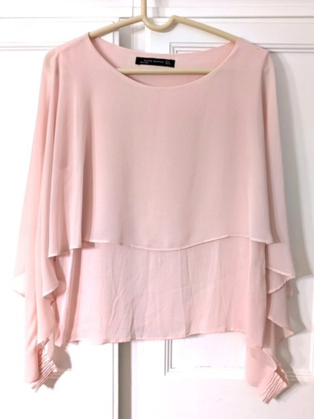 Zara cape blouse in Blush Size M